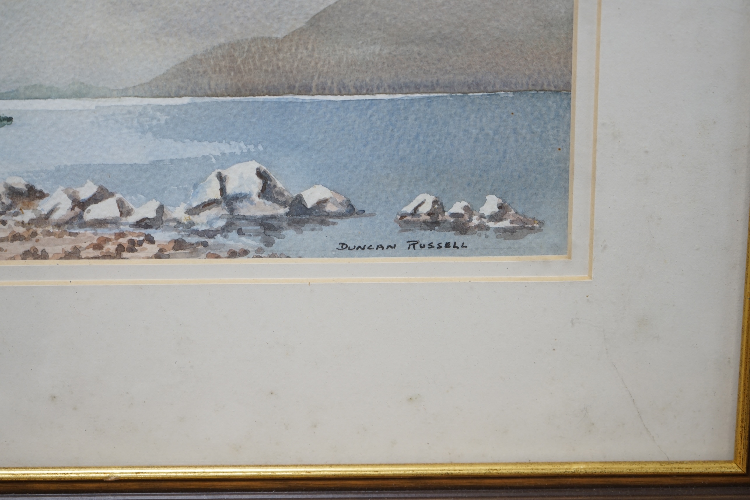 Duncan Russell (20th. C), watercolour, ‘Ennerdalewater’, signed, 17.5 x 26cm. Condition - fair